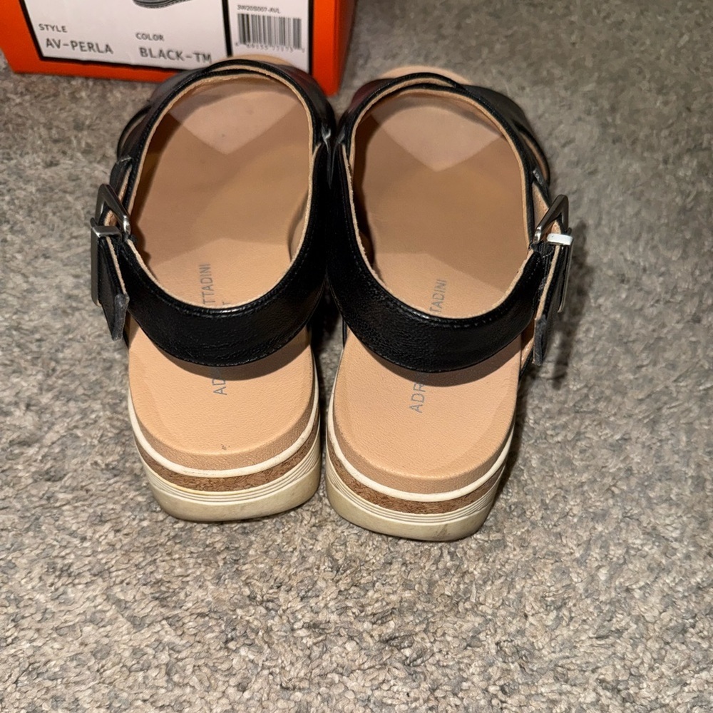 Adrienne Vittadini Black and Tan Women's Sandals - Picture 3 of 4